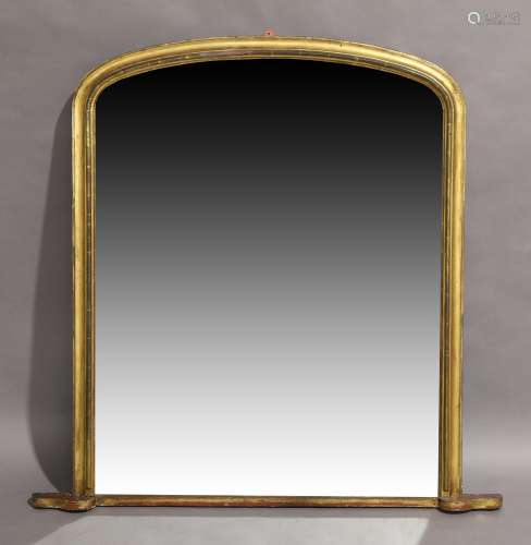 A Victorian gilt wood over mantle mirror, circa 1860, the mo...