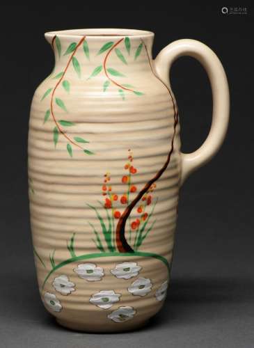 Clarice Cliff. A Dryday Greek jug, 1937, 23.5cm h, printed m...