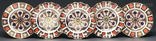 Five Royal Crown Derby Imari pattern plates, mid and late 20...