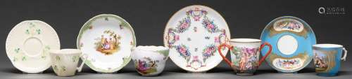 A French porcelain cabinet cup and saucer, late 19th c, pain...