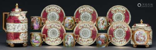 A Continental porcelain coffee service, early 20th c, in Vie...