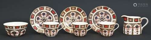 A set of three Royal Crown Derby Imari pattern teacups and s...