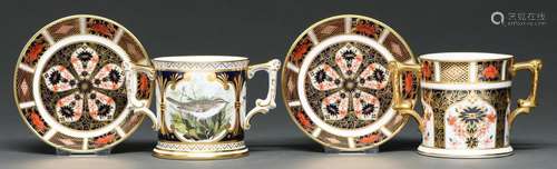 A Royal Crown Derby loving cup, c1980, painted by J McLaughl...