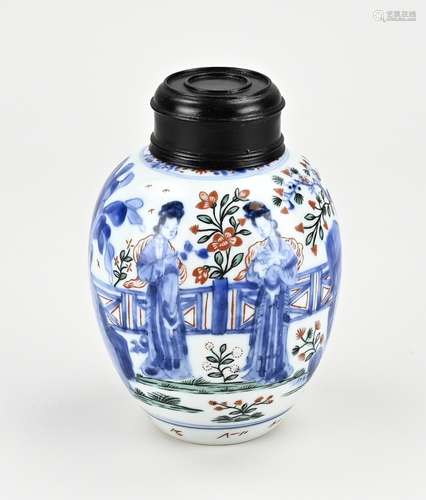 Chinese tea caddy, H 19 cm.