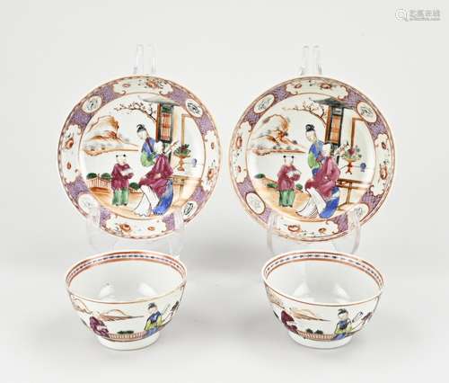 Two 18th century Chinese cups and saucers