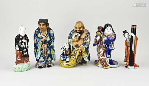 Five porcelain sculptures