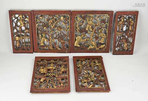 Lot Oriental altar parts