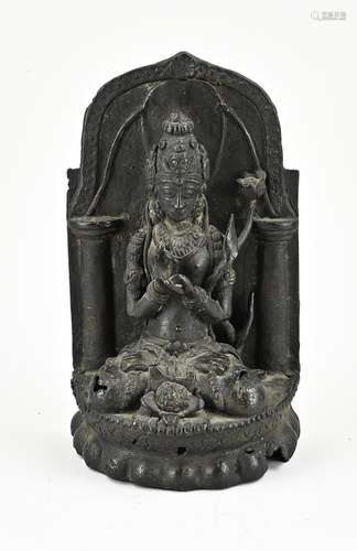 Antique bronze Buddha, H 23.5 cm.