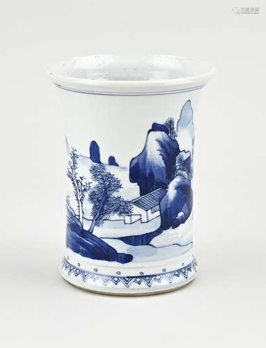 Chinese brush pot, H 14 cm.