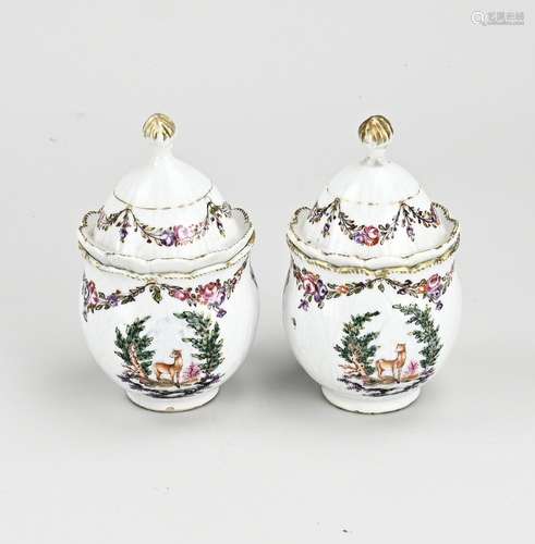 Two Chinese lidded pots