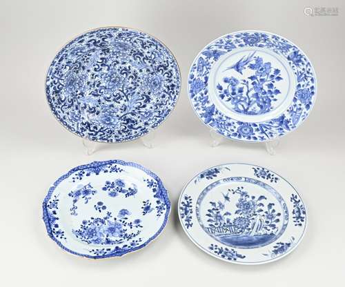 Four 18th century Chinese plates