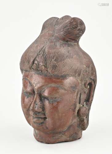 Chinese terracotta head, H 26.5 cm.