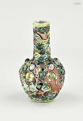 Cantonese vase, H 13 cm.