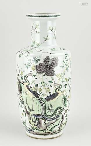 Chinese family verte vase, H 47 cm.