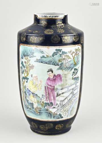 Chinese family rose vase, H 37 cm.