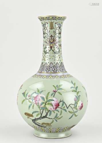 Chinese family rose vase, H 39 cm.