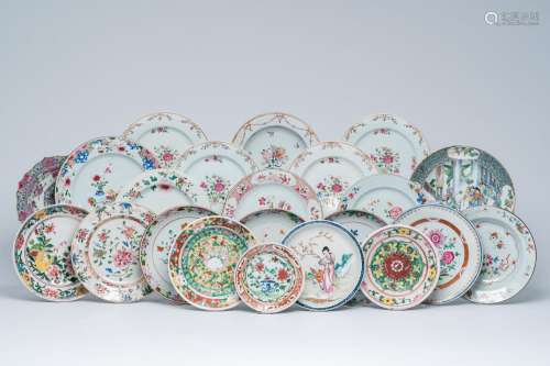 Twente Chinese famille rose and verte plates, Qianlong and l...