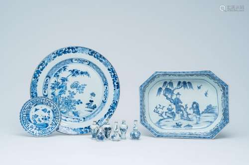 A varied collecion of Chinese blue and white porcelain with ...