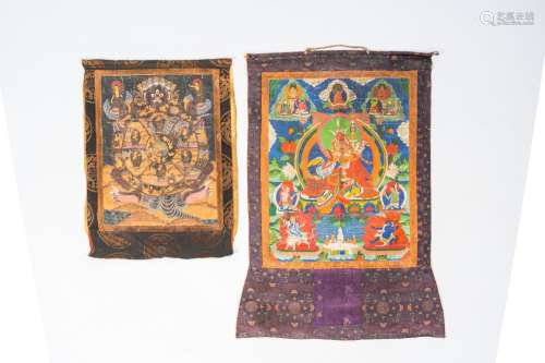 Two thangkas, Tibet and/or Nepal, 19th/20th C.<br />
Work: 8...