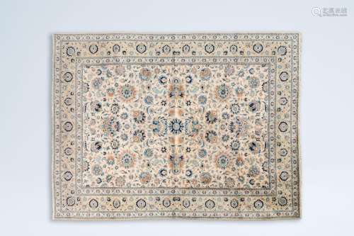 A large Iranian rug with floral design, wool on cotton, 20th...