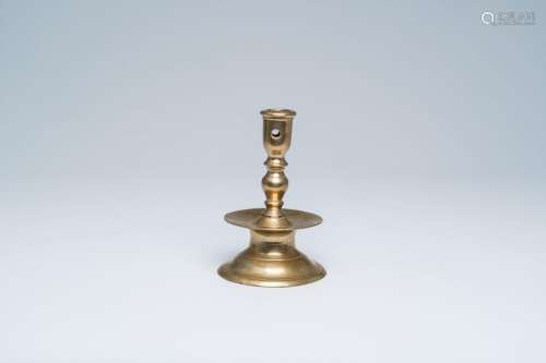 A Flemish brass capstan candlestick, first half 17th C.<br /...