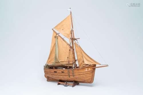 A wood model of the Belgian fishing boat 'Z.1 - Zeebrugge', ...