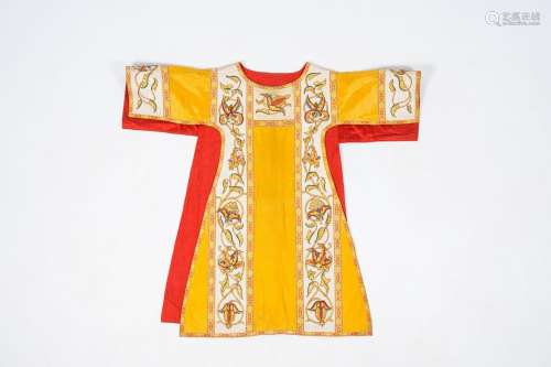 A Gothic Revival gold and silver thread dalmatic with embroi...