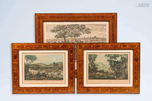 Three exceptional English parquetry frames with various type...
