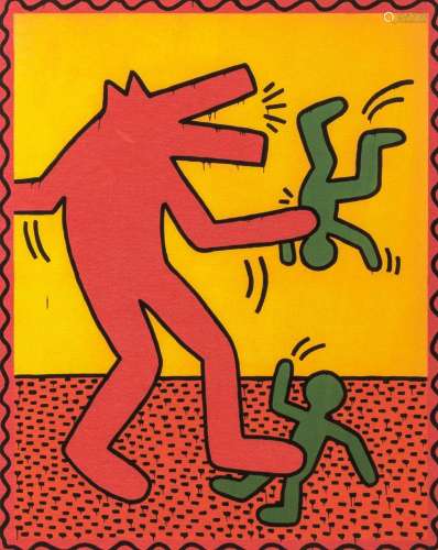 Keith Haring (1958-1990, after): 'Red dog', multiple, ed. 96...
