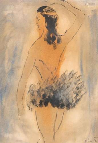 Alice Frey (1895-1981): Ballerina, mixed media on paper, dat...