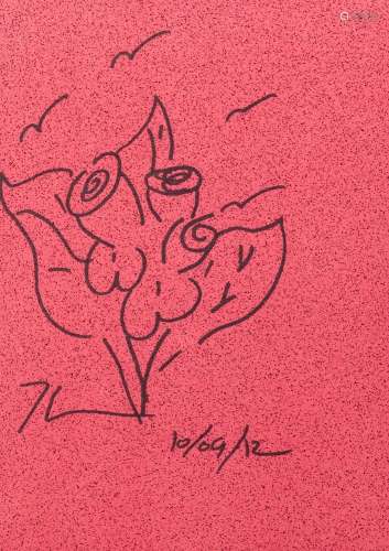 Jeff Koons (1955): Flowers, felt pen on paper, dated (20)12<...