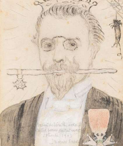 James Ensor (1860-1949): 'Portrait de Leon Rinskoff futur ba...