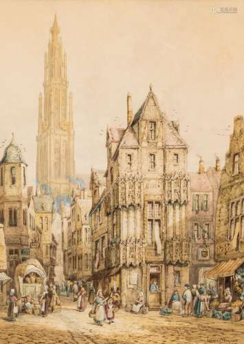Henry Thomas Schäfer (1833-1916): 'Antwerp, Belgium, Ancien ...