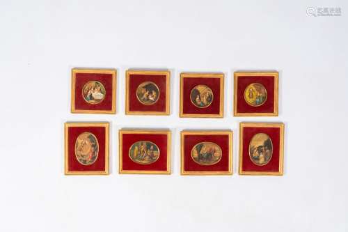 Italian school: Eight round and oval paintings depicting the...
