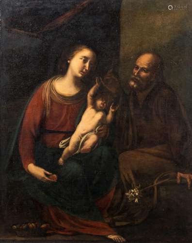 Italian school: The Holy Family, oil on canvas, 17th C.<br /...