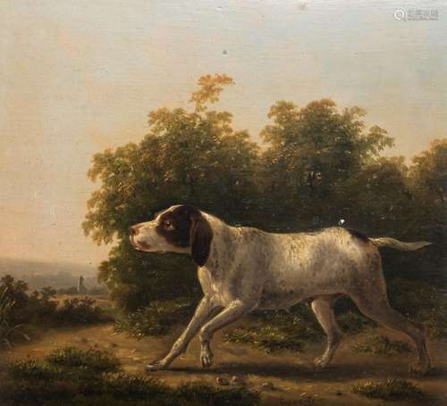 Eugene Joseph Verboeckhoven (1798-1881): Hunting dog, oil on...