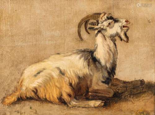 Louis Robbe (1806-1887, attributed to): A goat, oil on canva...