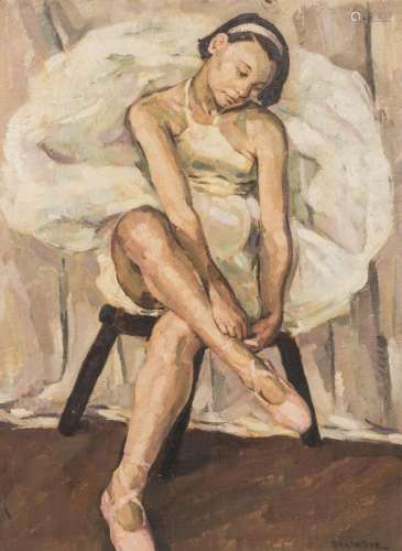 Marguerite Antoine (1907-1988): A ballerina, oil on canvas<b...