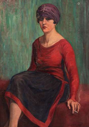 Albert Arthur Gregoire-Ribet (1882-1966): Portrait of a lady...