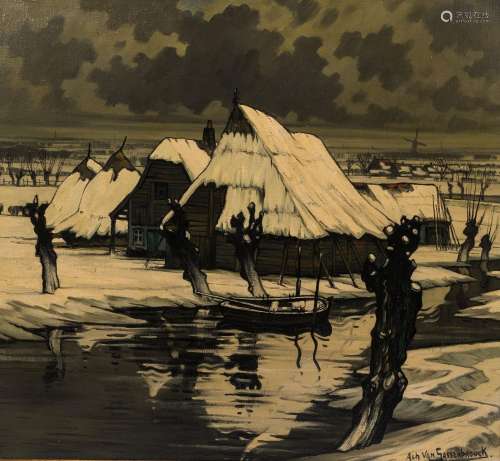 Achille Van Sassenbrouck (1886-1979): A winter landscape, oi...