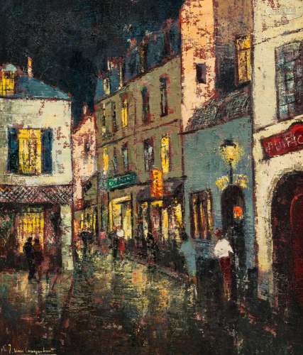 Jan Van Campenhout (1907-1972): Alley in Montmartre by eveni...