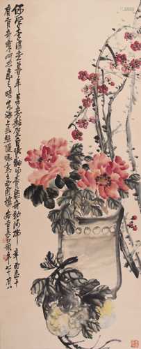 吴昌硕 花卉 纸本设色立轴