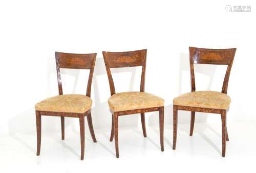 Three inlaid chairs