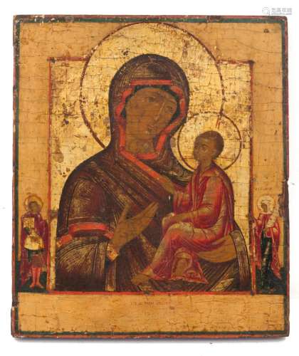 Gold background icon "MADONNA AND CHILD AND TWO SAINTS&...