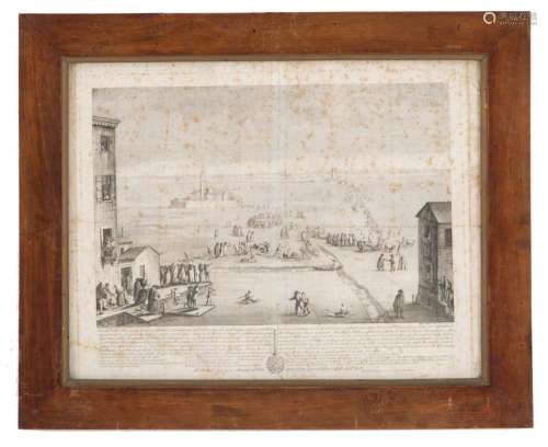 TEODORO VIERO. Etching "VIEW OF THE VENETIAN LAGOONS WI...