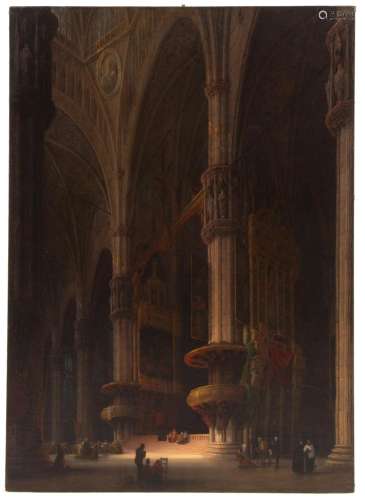 LUDWIG MECKLENBURG. Painting "INTERIOR OF THE DUOMO OF ...