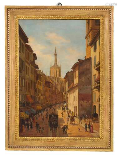 Painting "LA CORSIA DEI SERVI A MILANO"