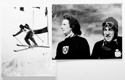 Two skiing photographs