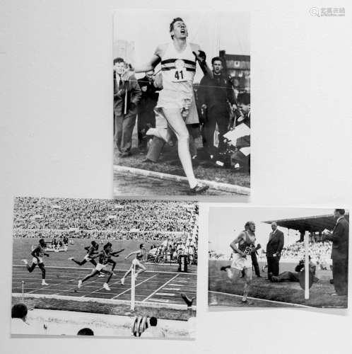 Three photographs athletics running