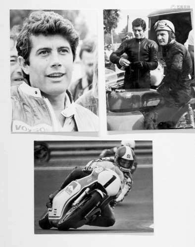 Three motorcycling photographs